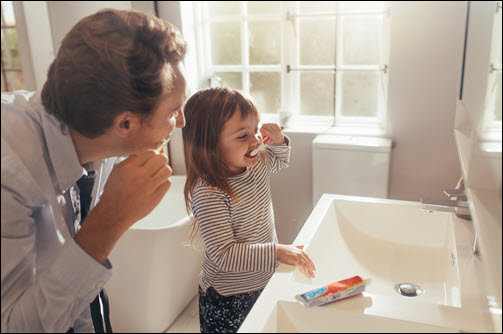 Children Brushing Teeth